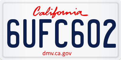 CA license plate 6UFC602