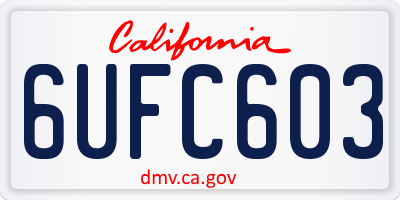 CA license plate 6UFC603