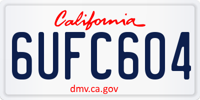 CA license plate 6UFC604