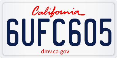 CA license plate 6UFC605