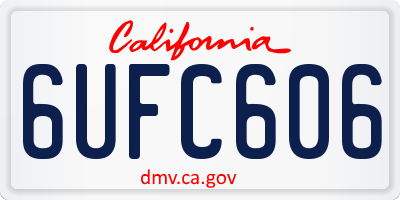 CA license plate 6UFC606