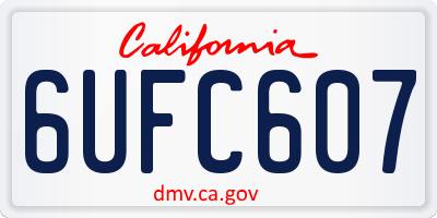 CA license plate 6UFC607