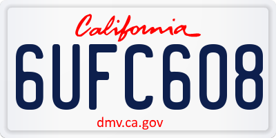 CA license plate 6UFC608