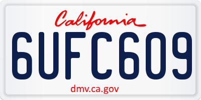 CA license plate 6UFC609