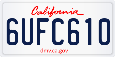 CA license plate 6UFC610