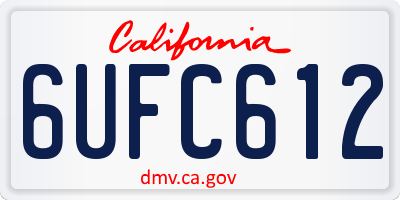 CA license plate 6UFC612