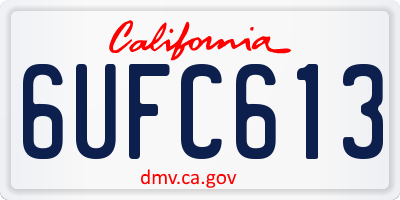 CA license plate 6UFC613