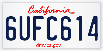 CA license plate 6UFC614