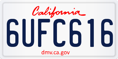 CA license plate 6UFC616