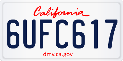 CA license plate 6UFC617