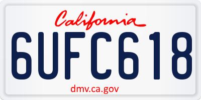 CA license plate 6UFC618