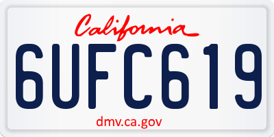 CA license plate 6UFC619
