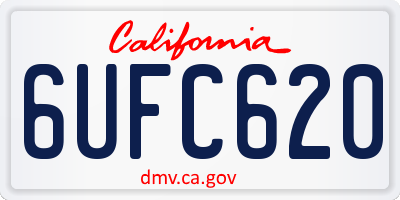 CA license plate 6UFC620