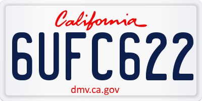 CA license plate 6UFC622
