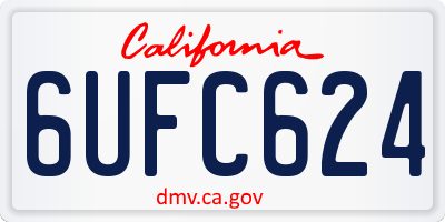 CA license plate 6UFC624