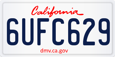 CA license plate 6UFC629