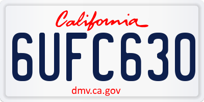 CA license plate 6UFC630