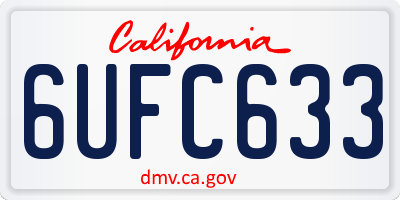CA license plate 6UFC633