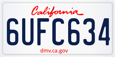 CA license plate 6UFC634