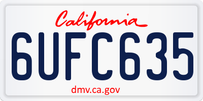 CA license plate 6UFC635