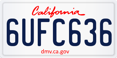 CA license plate 6UFC636
