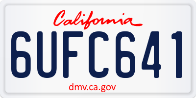 CA license plate 6UFC641