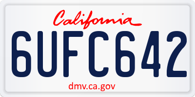 CA license plate 6UFC642
