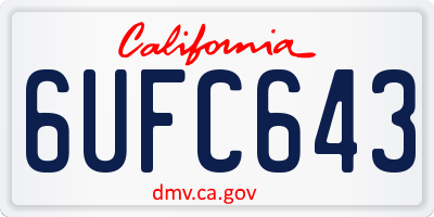 CA license plate 6UFC643
