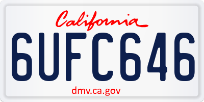 CA license plate 6UFC646
