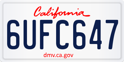 CA license plate 6UFC647