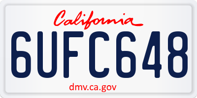 CA license plate 6UFC648