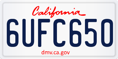 CA license plate 6UFC650