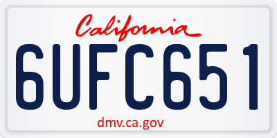 CA license plate 6UFC651