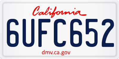 CA license plate 6UFC652