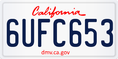CA license plate 6UFC653