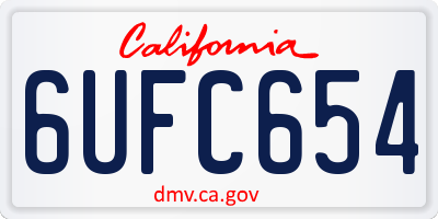 CA license plate 6UFC654