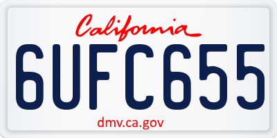 CA license plate 6UFC655