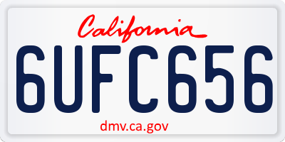 CA license plate 6UFC656