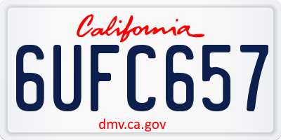 CA license plate 6UFC657