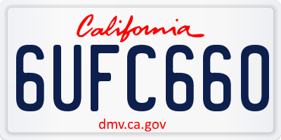 CA license plate 6UFC660