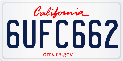 CA license plate 6UFC662