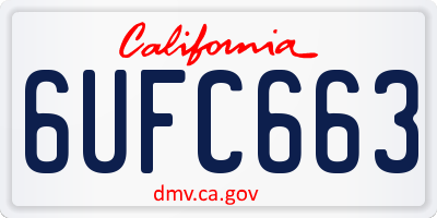 CA license plate 6UFC663