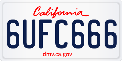 CA license plate 6UFC666