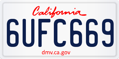 CA license plate 6UFC669
