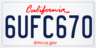 CA license plate 6UFC670