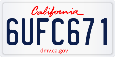 CA license plate 6UFC671