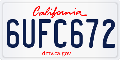 CA license plate 6UFC672