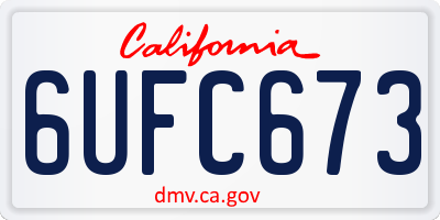 CA license plate 6UFC673