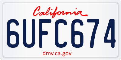 CA license plate 6UFC674