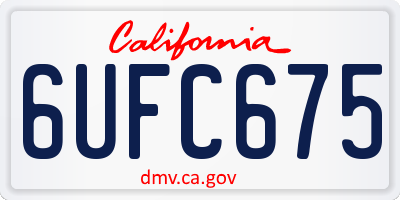 CA license plate 6UFC675